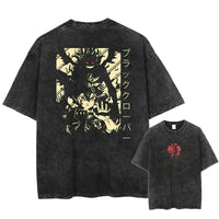 Asta Black Clover Manga Streetwear T-Shirt featuring a graphic design on a washed cotton oversized tee.