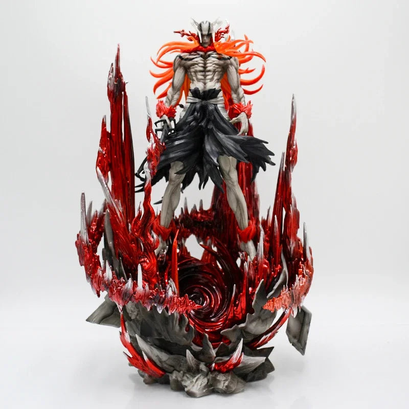 A detailed 32cm Bleach Anime Figure GK model featuring Kurosaki Ichigo in battle pose, available with Ulquiorra Cifer and Toshiro Hitsugaya variants.
