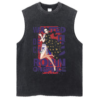 One Piece Vintage Washed Graphic Tank Top | Cotton Streetwear