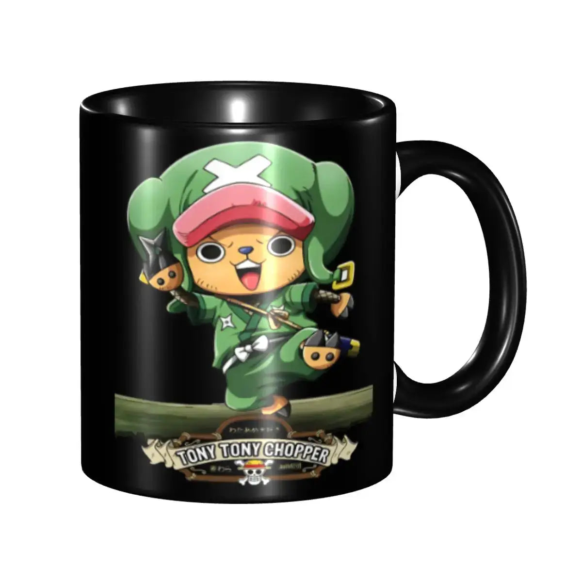 A colorful Kid's Luffy One Piece Mug featuring cute cartoon anime art, designed as a durable water cup gift for girls and boys.