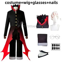 Dandadan Okarun Cosplay Costume Wig Suit Ken Takakura black collar uniform curly hair Halloween