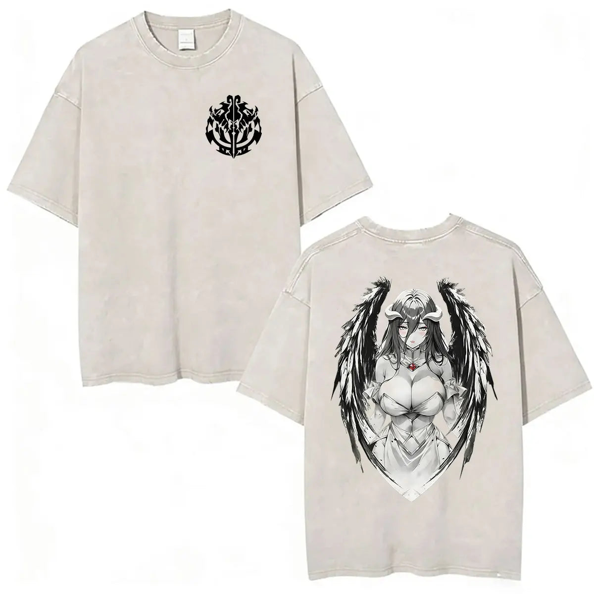 Albedo Overlord Vintage Washed T-Shirt Anime Graphic Tee