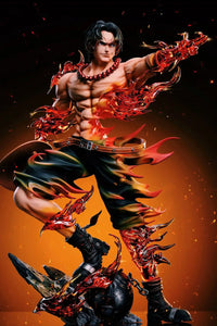 Portgas D Ace Action Figure displayed on anime shelf One Piece PVC GK collectible statue