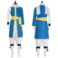 Natsu Dragneel Fairy Tail Cosplay Costume Blue Black Seven Years Later uniform Halloween men