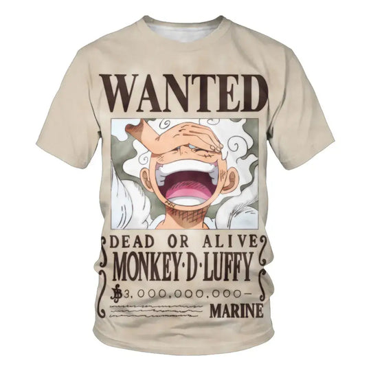 A fashion kid's One Piece Luffy T Shirt, a summer short sleeve top for boys.