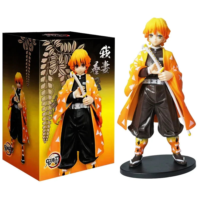 High-quality Demon Slayer Figures featuring Tanjiro Kamado, Nezuko, Zenitsu, and Inosuke in dynamic action poses for anime collection.