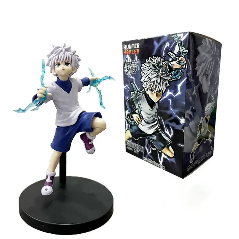 High-quality Hunter x Hunter Anime Figures featuring Gon Freecss, Killua Zoldyck, and Kurapika in dynamic action poses for adult room decor.