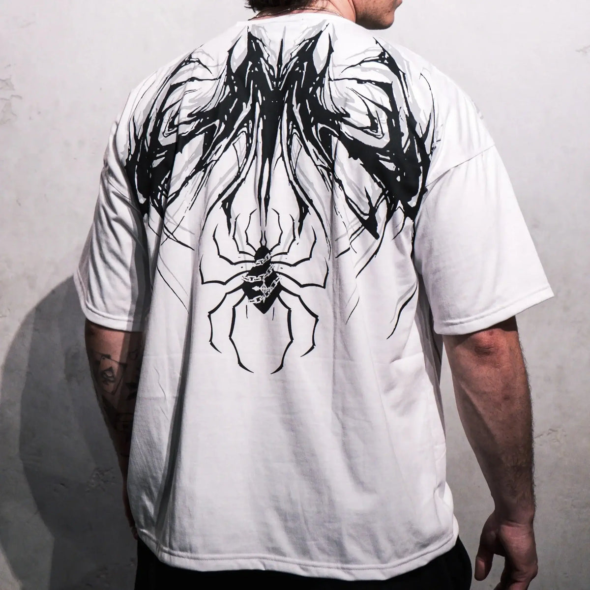 Oversized Cotton Tee Skull Print Unisex Streetwear Gym Top