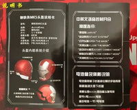 A wearable AutoKing Iron Man Helmet (Mk5) featuring voice-controlled opening face plates and glowing LED eyes for adult cosplay and display.