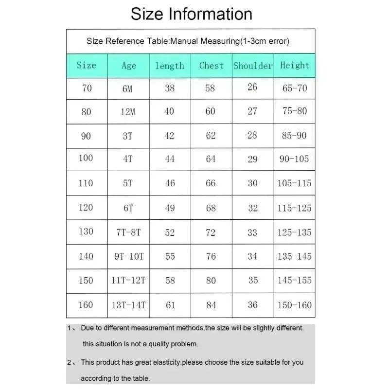 Size information reference table for Zoro Luffy 3D T-Shirt One Piece Quick-Dry including measurements for age, length, chest, shoulder, and height.