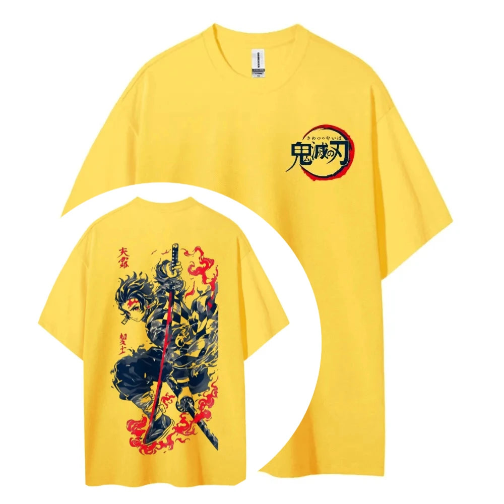 Demon Slayer Kimetsu no Yaiba Anime T-Shirt cotton unisex round neck summer breathable street tee