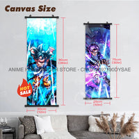 High-quality Dragon Ball Posters wall art scroll featuring Anime figures Goku, Vegeta, and Frieza for home decoration.