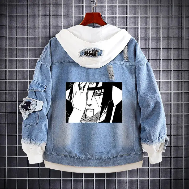 Naruto Akatsuki Itachi Harajuku Pullover Hoodie back view flannel Harajuku anime sweatshirt