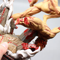 A highly detailed 29cm Eren Jaeger Figure made of premium PVC, showcasing the Attack on Titan protagonist in a dynamic pose for anime desktop decoration.