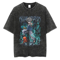 Hunter x Hunter Gon Freecss Print T-Shirt oversized Harajuku washed cotton anime tee men women
