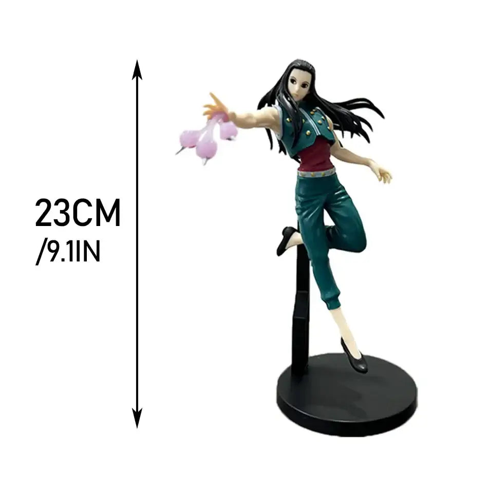 High-quality Hunter x Hunter Anime Figures featuring Gon Freecss, Killua Zoldyck, and Kurapika in dynamic action poses for adult room decor.
