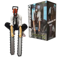 A posable Chainsaw Man Denji Figure and Power action model (1560) made of PVC, featuring interchangeable parts for an adult collectible display.