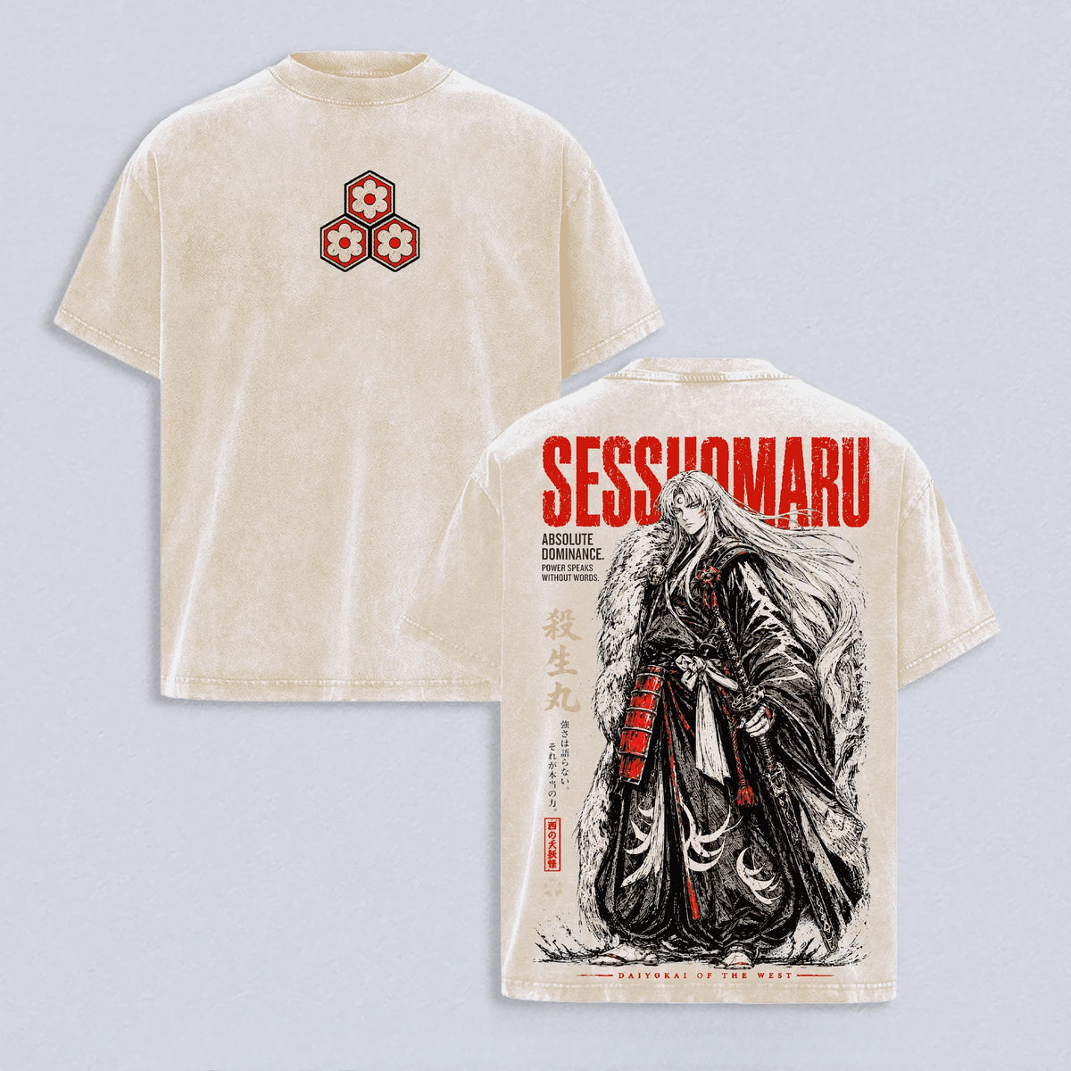 Sesshomaru Inuyasha Vintage Washed Oversized T-Shirt | Anime Tee