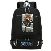 One Piece Anime Polyester School Travel Backpack featuring vibrant artwork and stylish design for teens.