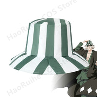 Urahara Kisuke BLEACH Cosplay Costume featuring a green top, pants, and hat, perfect for adult fans.