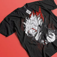 Unleash the occult with this Dandadan Okarun T-shirt! 👽 High-quality oversized cotton anime tee for men & women. Shop the trend now!