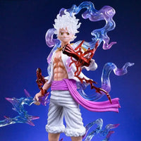 A highly detailed 19cm Nika Luffy Action Figure made of premium PVC, showcasing the Joy Boy Sun God Gear 5 transformation.