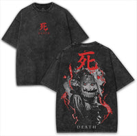 Himiko Toga My Hero Academia Vintage Washed T-Shirt featuring unique design with DEATH graphic on a vintage dark style.