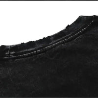 A vintage Washed T-shirt ONE PIECE Doflamingo in an oversized Harajuku style, suitable for men and women's fitness and street fashion.