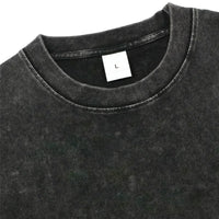 BLEACH Y2K Oversized T-Shirt featuring unique graphic design and washed black fabric, ideal for Harajuku streetwear fans.