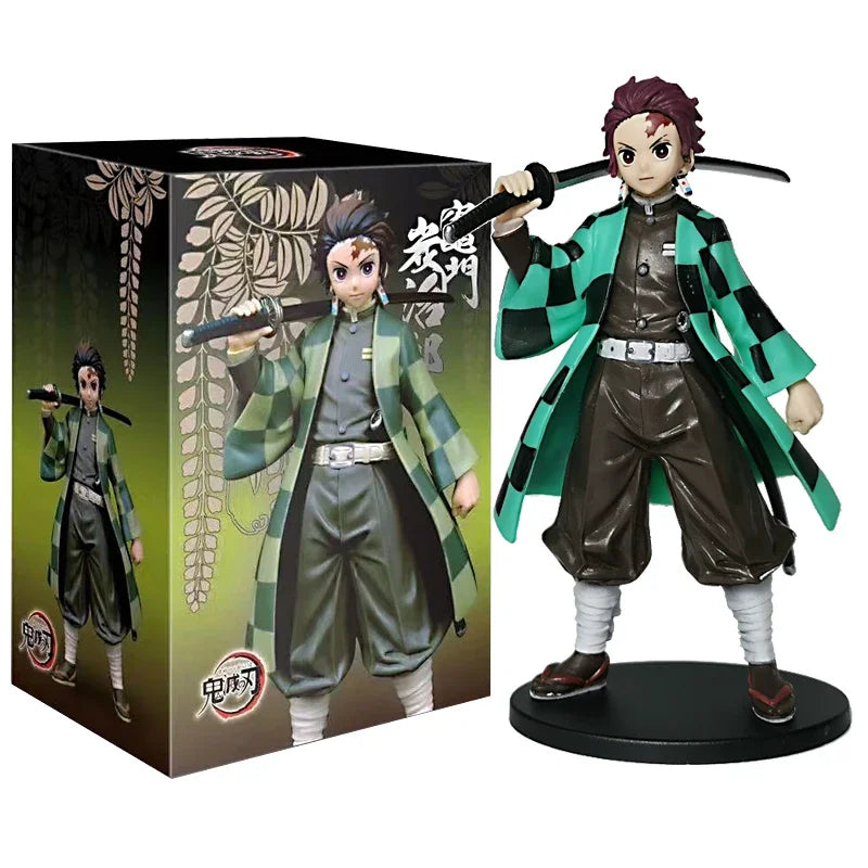 High-quality Demon Slayer Figures featuring Tanjiro Kamado, Nezuko, Zenitsu, and Inosuke in dynamic action poses for anime collection.