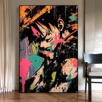 A high-quality One Piece Canvas Print featuring classic Japanese anime characters like Luffy, designed as unframed wall art for living room decoration.