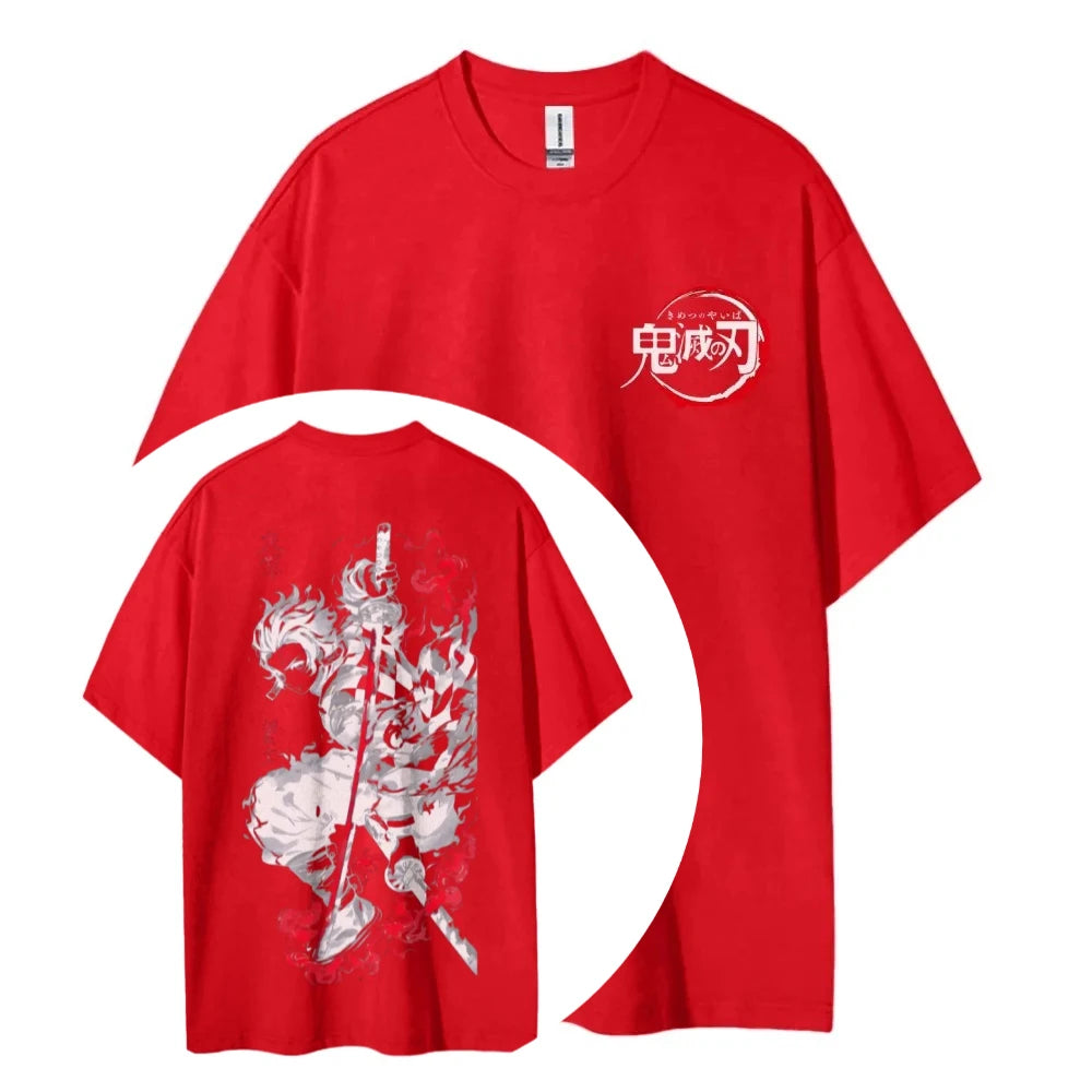 Demon Slayer Kimetsu no Yaiba Anime T-Shirt cotton unisex round neck summer breathable street tee
