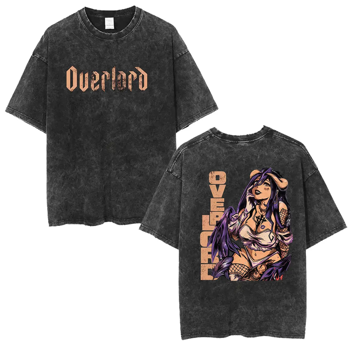 Albedo Overlord Vintage Washed T-Shirt Anime Graphic Tee