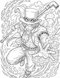 Sabo One Piece Coloring Page Flame Emperor Revolutionary