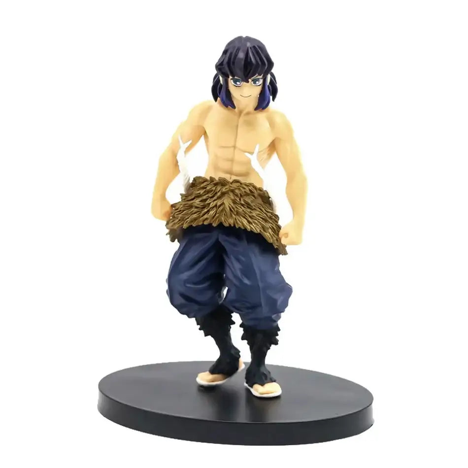 A highly detailed 16cm Demon Slayer Anime Figure made of premium PVC, showcasing Kamado Tanjiro in a dynamic warrior action pose for desktop decoration.