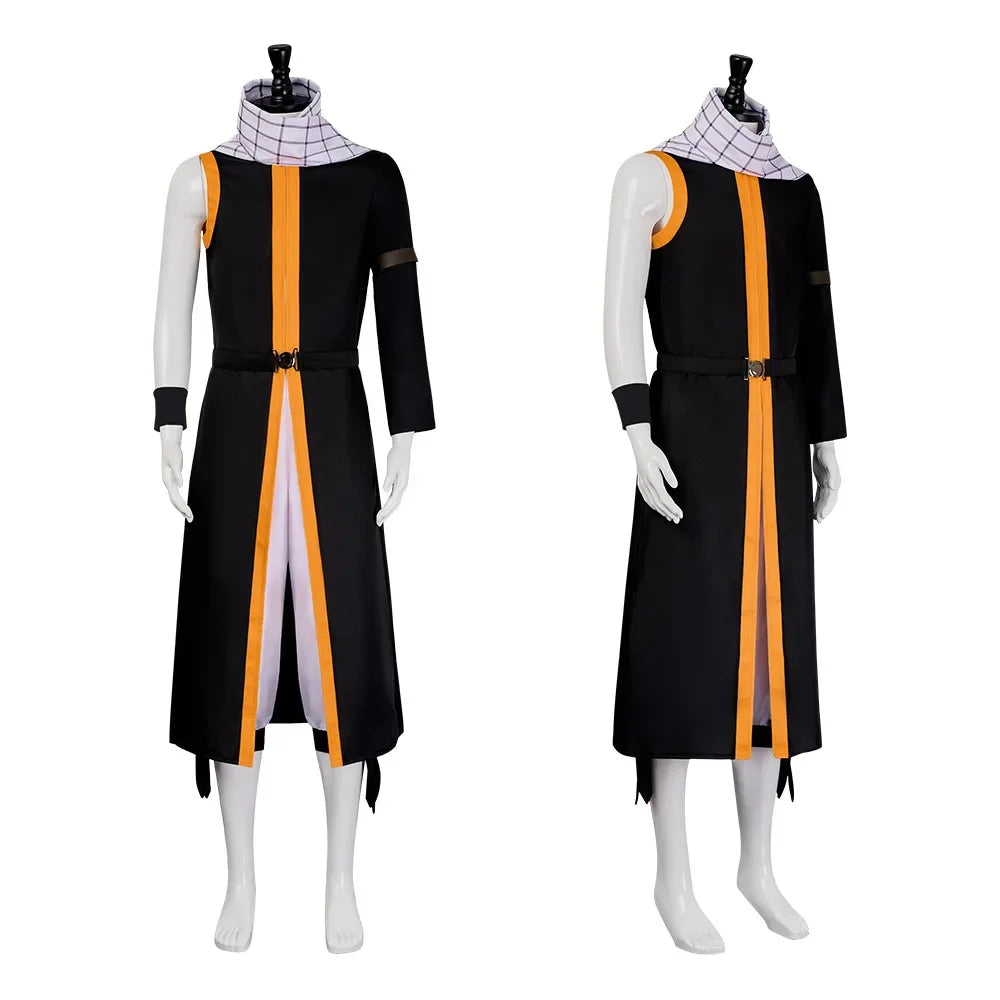 Natsu Dragneel Fairy Tail Cosplay Costume Blue Black Seven Years Later uniform Halloween men