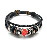 Anime Woven Cowhide Bracelet multilayer buckle ring inspired by One Piece Naruto and Attack on Titan birthday gift accessory