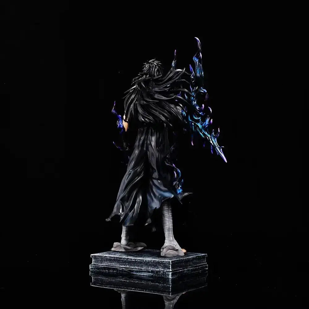 Bleach Ichigo Figure showcasing stunning detail from the back view with dark flowing hair and dynamic pose.