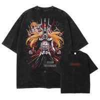 Bleach Aizen Sousuke Harajuku Washed Graphic T-Shirt oversized vintage cotton unisex anime top