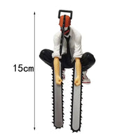 A posable Chainsaw Man Denji Figure and Power action model (1560) made of PVC, featuring interchangeable parts for an adult collectible display.