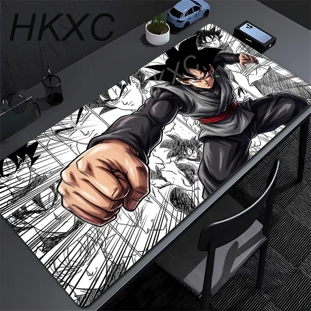 Master Roshi Mouse Pad Dragon Ball gaming desk mat with colorful anime artwork smooth polyester cloth surface stitched edges and non-slip rubber base