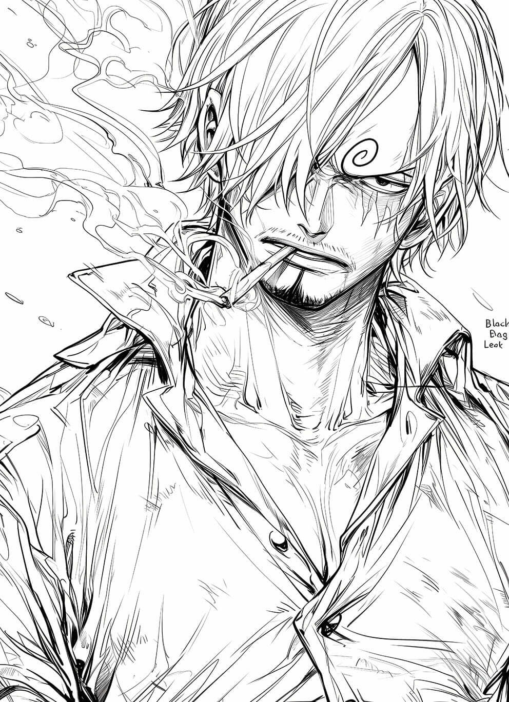 Sanji's Smokin' Style: One Piece Coloring Page | Infinite Visibility