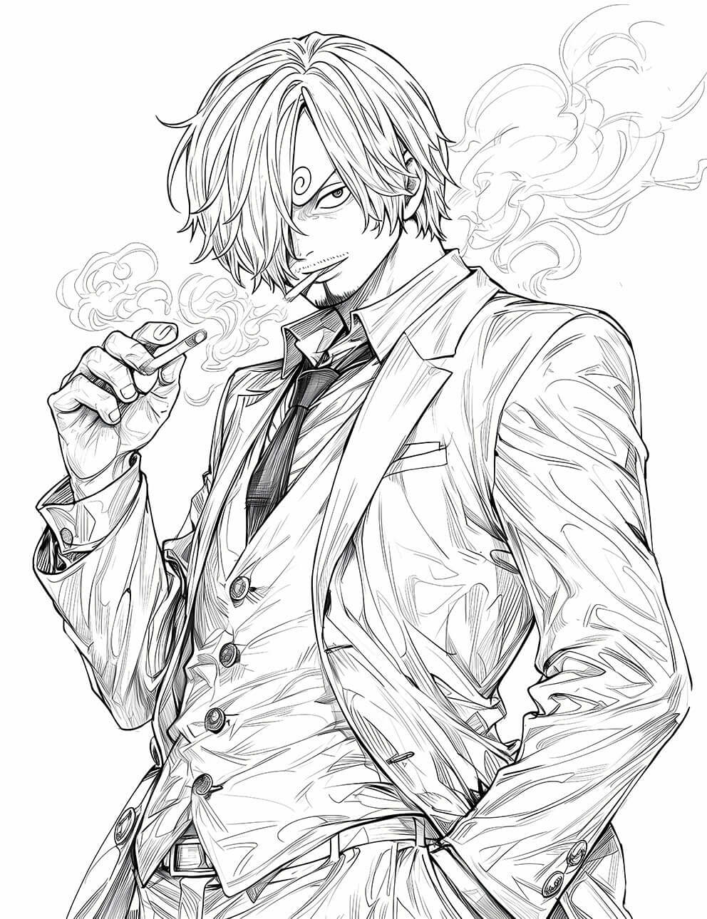 Sanji's Suave Smoke: One Piece Coloring Adventure | Infinite