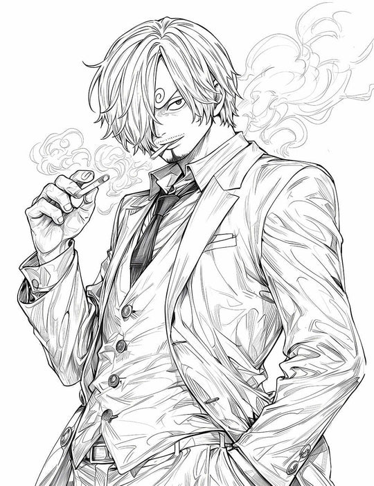 Sanji's Suave Smoke: One Piece Coloring Adventure | Infinite Visibility