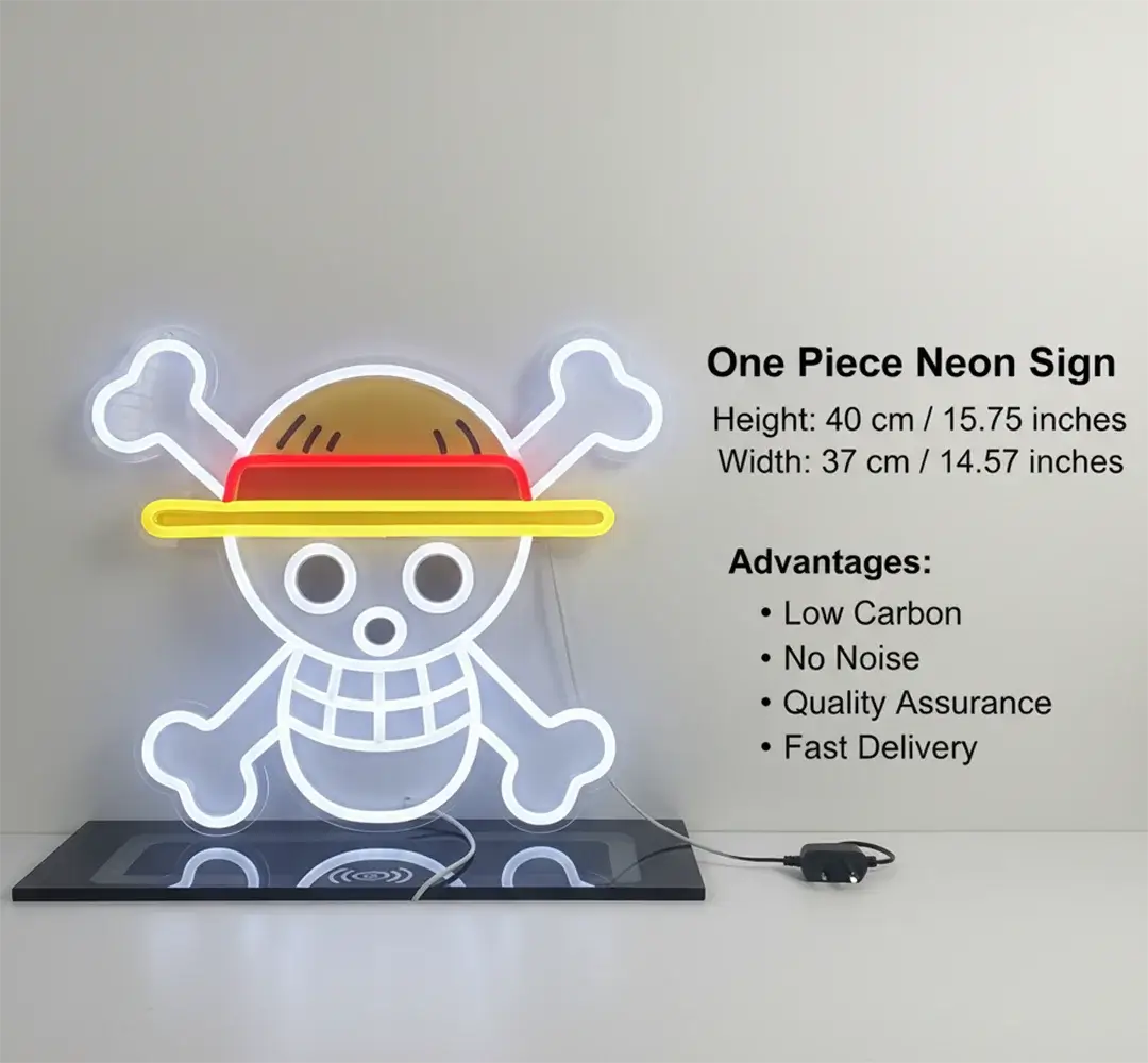 One Piece Luffy Acrylic Neon LED Light mounted in bar hotel salon business anime decor