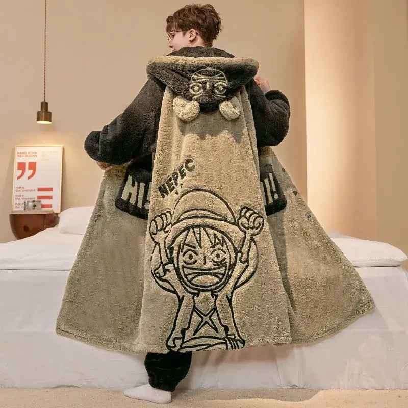 One Piece Luffy Bathrobe | Winter Fleece Pajamas – Infinite Visibility