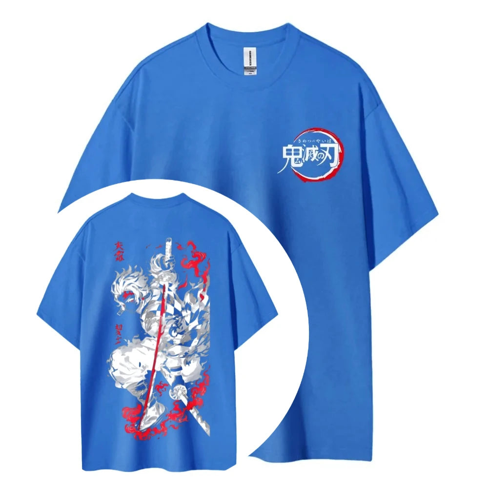 Demon Slayer Kimetsu no Yaiba Anime T-Shirt cotton unisex round neck summer breathable street tee