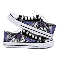 One Piece Anime Low Top Canvas Sneakers flat lay pair printed anime canvas couple birthday gift