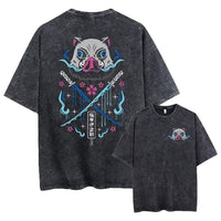 Acid Washed TShirt Streetwear Oversized Anime Graphic Tee