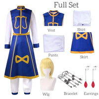 Kurapika Hunter x Hunter Cosplay Costume Full Set complete top pants vest wig chain Halloween
